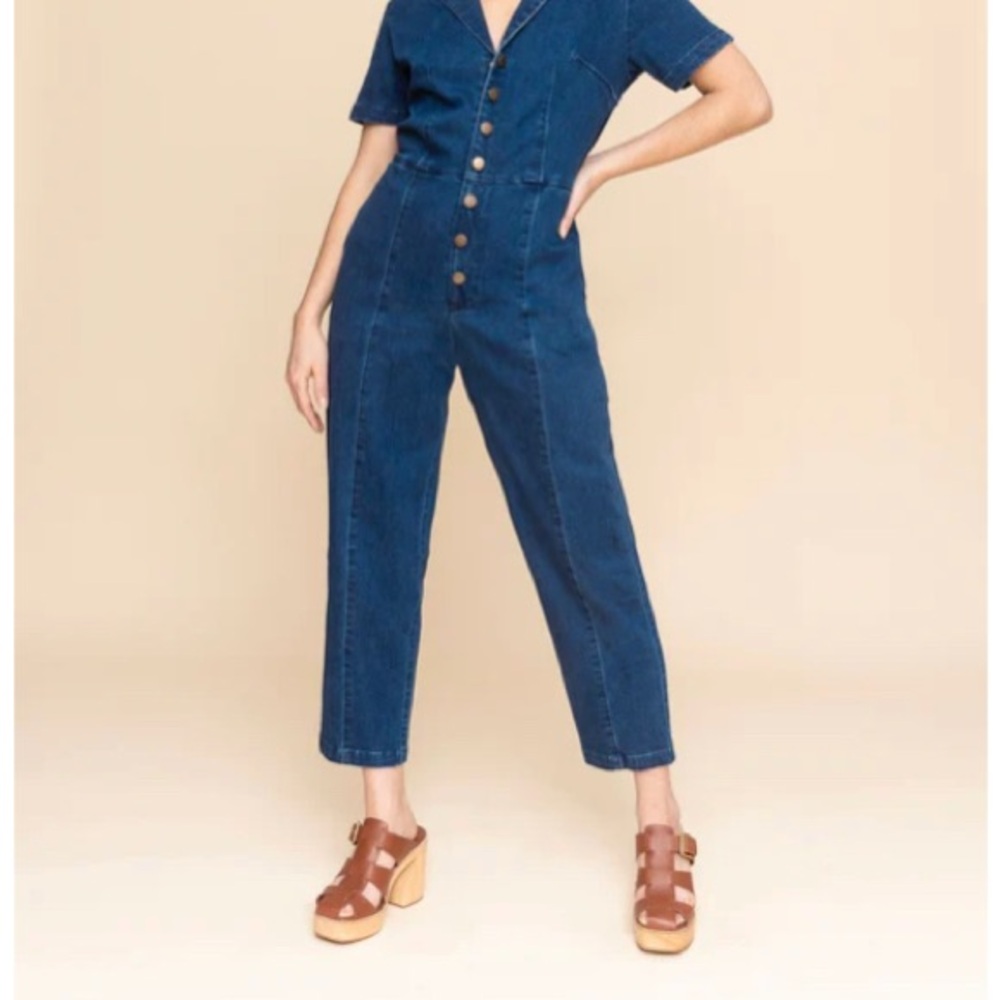 Mixed by Nasrin Women's Blue Denim Jumpsuit